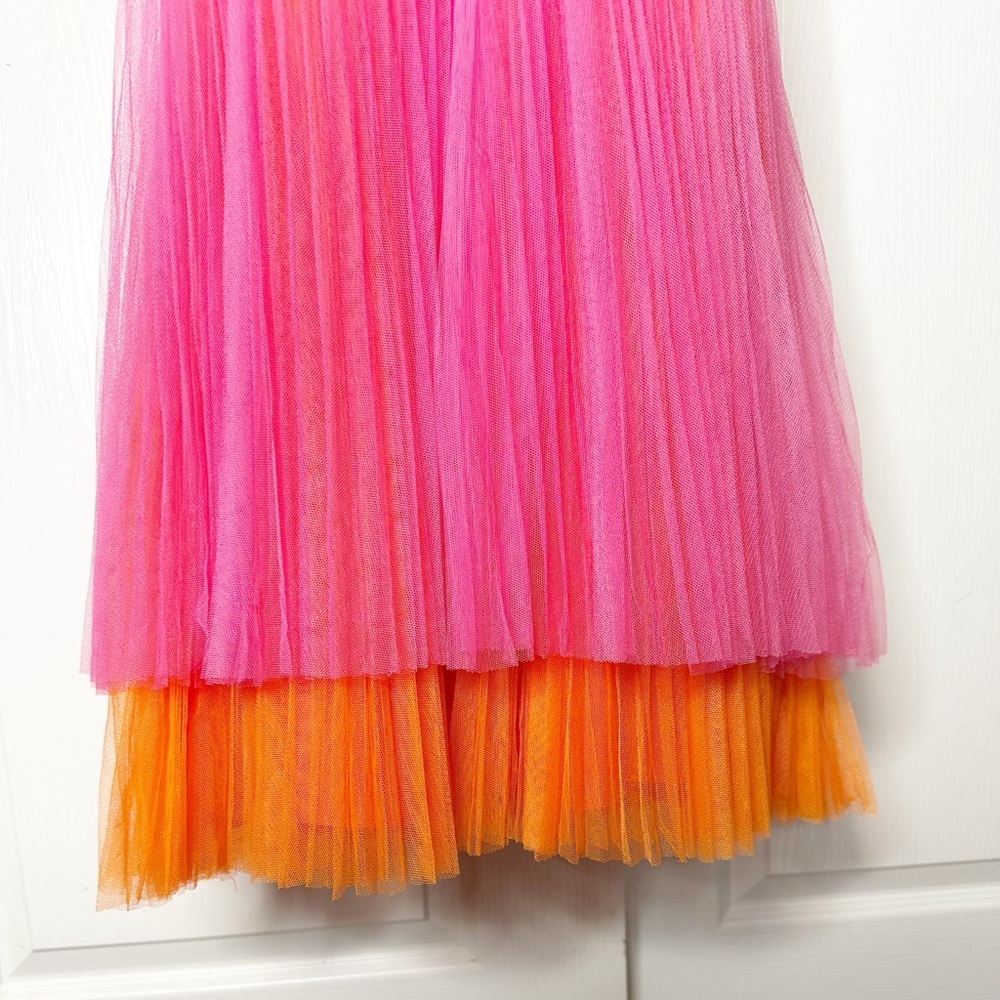 AMUR Pink and Orange Pleated Dress - Picture 7 of 16